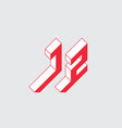 three-dimension original letters jz - logo vector image