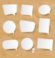 white speech bubbles set cardboard background vector image