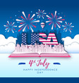 america independence day with firework vector image