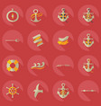 flat concept set modern design with shadow sailing vector image vector image