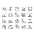 smart farming line icon set vector image