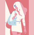 fashion portrait a blondie model girl vector image vector image