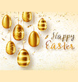 golden eggs realistic easter sale banner vector image vector image