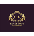 initial cl letter lion royal luxury logo template vector image vector image