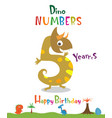 number 5 in the form of a dinosaur vector image