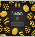 easter egg frame happy luxury banner vector image