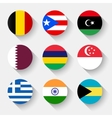 flags of the world round buttons vector image