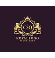 initial cq letter lion royal luxury logo template vector image vector image