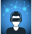 virtual reality icon men with glasses and headset vector image vector image