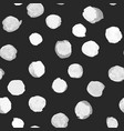 watercolor polka dot pattern white on black vector image