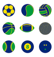 collection of sport ball icon brazil color concept vector image