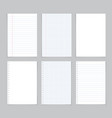paper sheet from notebook white page from notepad vector image vector image