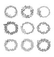 set of beautiful wreath vector image vector image