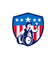 american patriot beer keg flag crest retro vector image