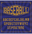 a sports alphabet with grunge effect vector image vector image