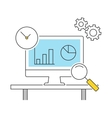 analytics line icons flat vector image
