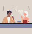 couple people enjoy conversation at bar romantic vector image