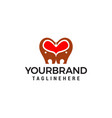 heart love elephant logo design concept template vector image vector image