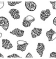 seamless pattern from black seashell vector image