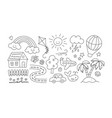 children drawings set kids doodle hand drawn vector image