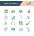 diagram and graph icons flat design collection 57 vector image vector image