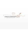 initial et beauty monogram and elegant logo design vector image