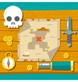 pirate treasure adventure game rpg map action vector image