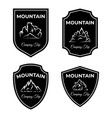 set mountain logo designs camping trip active vector image