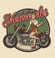 vintage colorful motorcycle repair service logo vector image vector image