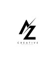 az a z letter logo design with creative cut vector image