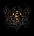 balinese golden garuda bird and god vishnu vector image vector image