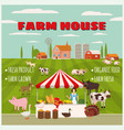 farm house farmer women sell harvest products vector image