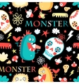 seamless jolly pattern with monsters vector image