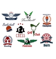 sports game club and team heraldic emblems vector image