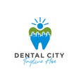 tooth city inspiration logo design vector image vector image