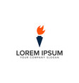 torch logo design concept template vector image