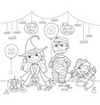children at halloween party vector image