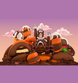 sweet factory chocolate castle 3d cartoon vector image vector image
