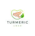 turmeric love logo icon vector image
