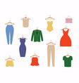 clothing icons set shopping elements flat design vector image vector image