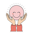colorful silhouette hands with floating pink vector image