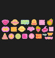 cool trendy smile stickers pack set of groovy vector image vector image