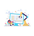 developer at laptop and computer vector image vector image