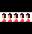 female profile avatar expressions set woman vector image