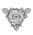 graphic flower and all-seeing eye vector image