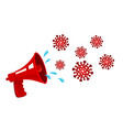 megaphone and coronavirus vector image