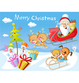 merry christmas design with santa claus sleigh vector image