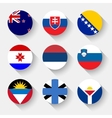 flags of the world round buttons vector image