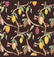 watercolor cocoa pattern vector image vector image