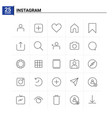 25 instagram icon set background vector image